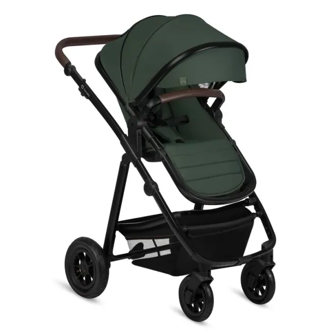 Carucior 3 in 1, Lionelo, Amber, Cadru aluminiu, Cu landou intarit si salteluta moale, Cu scoica auto testata ADAC, Reversibil, Cu accesorii, Geanta parinti, Pana la 22 kg, Verde BYNLO-AMBER_3IN1_GREEN_FOREST