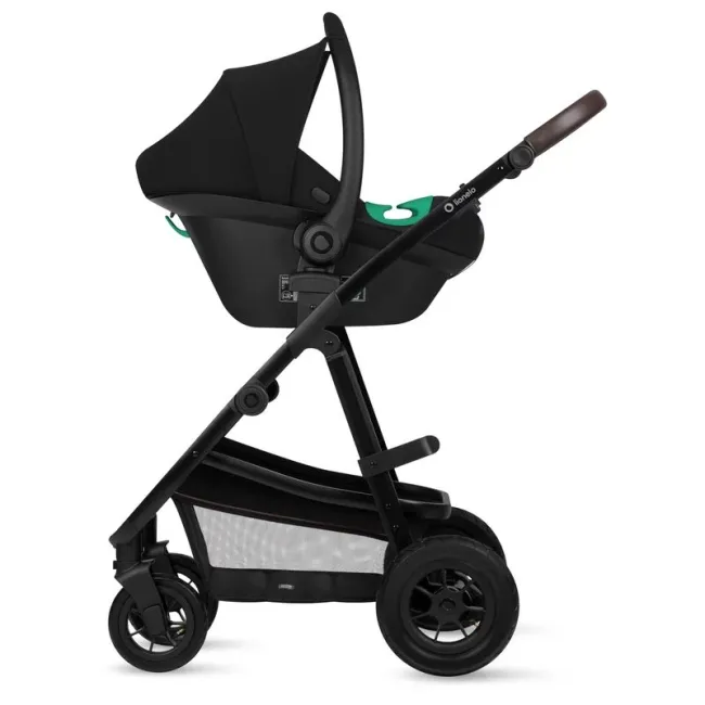 Carucior 3 in 1, Lionelo, Amber, Cadru aluminiu, Cu landou intarit si salteluta moale, Cu scoica auto testata ADAC, Reversibil, Cu accesorii, Geanta parinti, Pana la 22 kg, Verde BYNLO-AMBER_3IN1_GREEN_FOREST