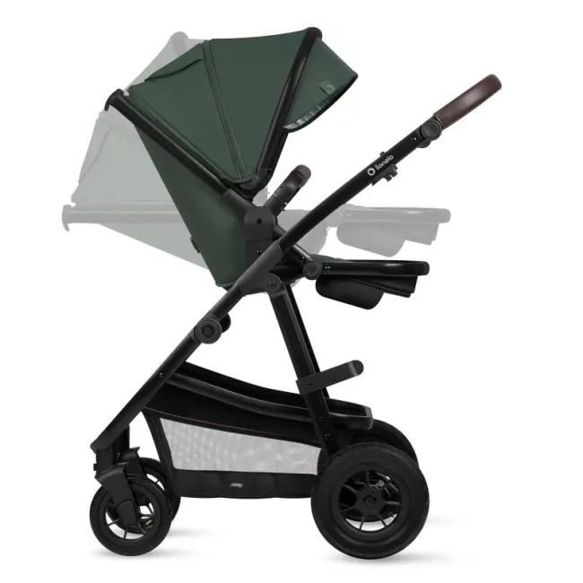 Carucior 3 in 1, Lionelo, Amber, Cadru aluminiu, Cu landou intarit si salteluta moale, Cu scoica auto testata ADAC, Reversibil, Cu accesorii, Geanta parinti, Pana la 22 kg, Verde BYNLO-AMBER_3IN1_GREEN_FOREST