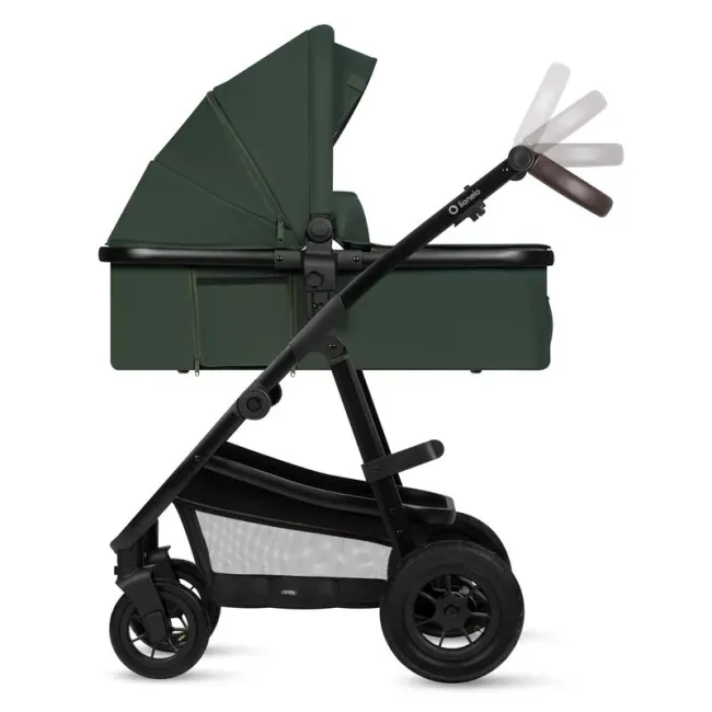 Carucior 3 in 1, Lionelo, Amber, Cadru aluminiu, Cu landou intarit si salteluta moale, Cu scoica auto testata ADAC, Reversibil, Cu accesorii, Geanta parinti, Pana la 22 kg, Verde BYNLO-AMBER_3IN1_GREEN_FOREST