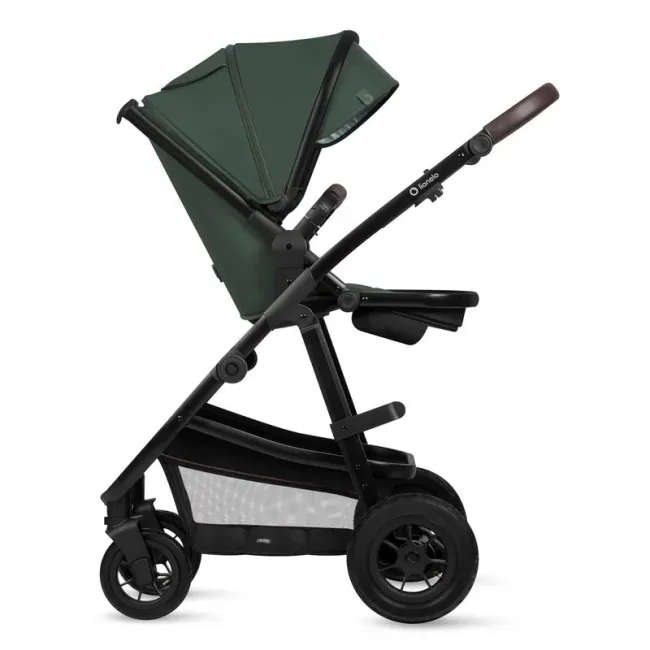 Carucior 3 in 1, Lionelo, Amber, Cadru aluminiu, Cu landou intarit si salteluta moale, Cu scoica auto testata ADAC, Reversibil, Cu accesorii, Geanta parinti, Pana la 22 kg, Verde BYNLO-AMBER_3IN1_GREEN_FOREST