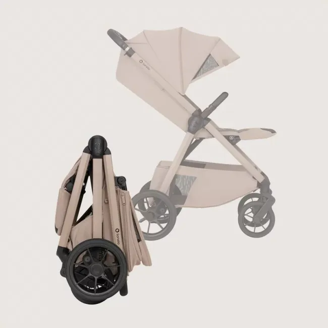 Carucior sport, Lionelo, Bett, Compact, Pliere rapida cu o mana, Copertina impermeabila UPF50+, Cu organizator ThermBag si accesorii, 6-48 luni, Sustine 22 kg, Bej Sand BYNLO-BETT_BEIGE_SAND