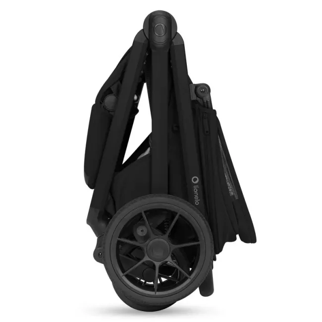 Carucior sport, Lionelo, Bett, Compact, Pliere rapida cu o mana, Copertina impermeabila UPF50+, Cu organizator ThermBag si accesorii, 6-48 luni, Sustine 22 kg, Black Onyx BYNLO-BETT_BLACK_ONYX