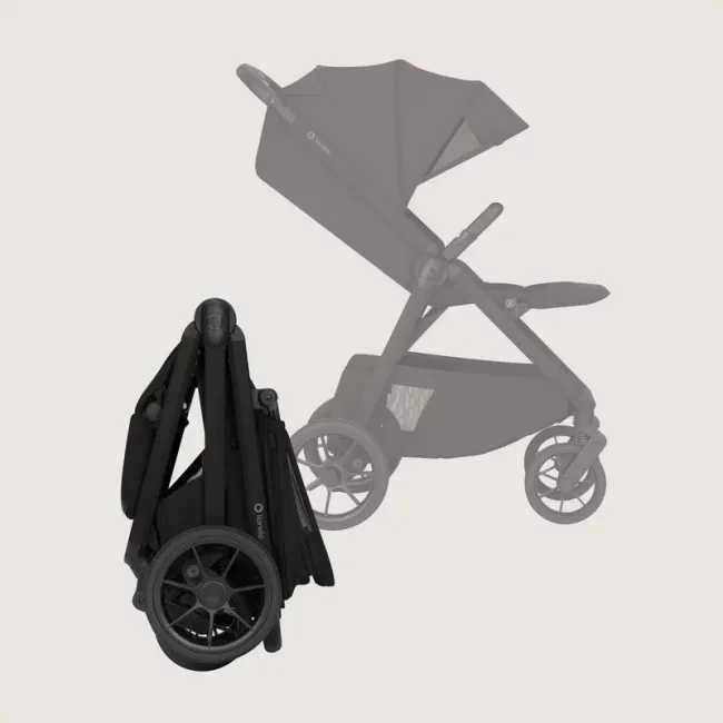 Carucior sport, Lionelo, Bett, Compact, Pliere rapida cu o mana, Copertina impermeabila UPF50+, Cu organizator ThermBag si accesorii, 6-48 luni, Sustine 22 kg, Black Onyx BYNLO-BETT_BLACK_ONYX