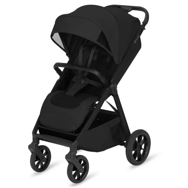 Carucior sport, Lionelo, Bett, Compact, Pliere rapida cu o mana, Copertina impermeabila UPF50+, Cu organizator ThermBag si accesorii, 6-48 luni, Sustine 22 kg, Black Onyx BYNLO-BETT_BLACK_ONYX