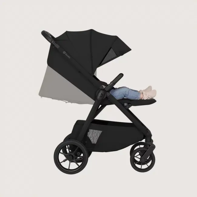 Carucior sport, Lionelo, Bett, Compact, Pliere rapida cu o mana, Copertina impermeabila UPF50+, Cu organizator ThermBag si accesorii, 6-48 luni, Sustine 22 kg, Black Onyx BYNLO-BETT_BLACK_ONYX