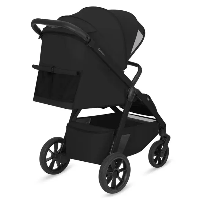 Carucior sport, Lionelo, Bett, Compact, Pliere rapida cu o mana, Copertina impermeabila UPF50+, Cu organizator ThermBag si accesorii, 6-48 luni, Sustine 22 kg, Black Onyx BYNLO-BETT_BLACK_ONYX