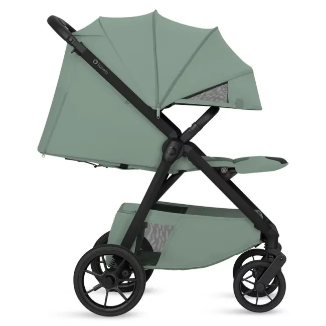 Carucior sport, Lionelo, Bett, Compact, Pliere rapida cu o mana, Copertina impermeabila UPF50+, Cu organizator ThermBag si accesorii, 6-48 luni, Sustine 22 kg, Green Sage BYNLO-BETT_GREEN_SAGE