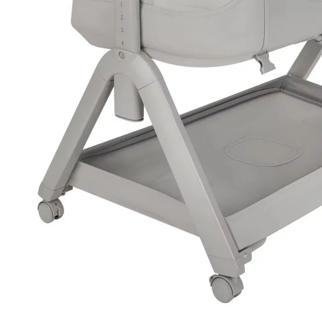 Patut co-sleeper, Lionelo , Evo Luna, 2 in 1, Cu laterala culisanta, Cu setare unghiulara, Cu roti, Reglabil in 6 pozitii pe inaltime, Gri BYNLO-LUNA_EVO_GREY_DOVE
