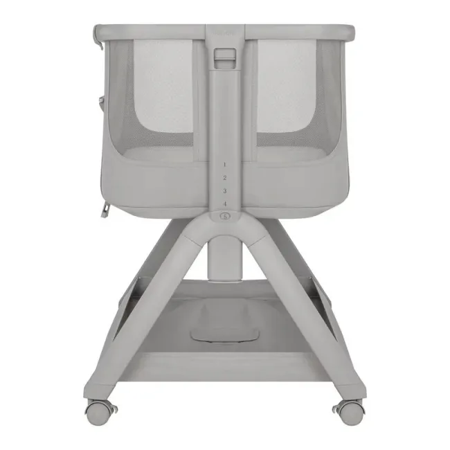 Patut co-sleeper, Lionelo , Evo Luna, 2 in 1, Cu laterala culisanta, Cu setare unghiulara, Cu roti, Reglabil in 6 pozitii pe inaltime, Gri BYNLO-LUNA_EVO_GREY_DOVE