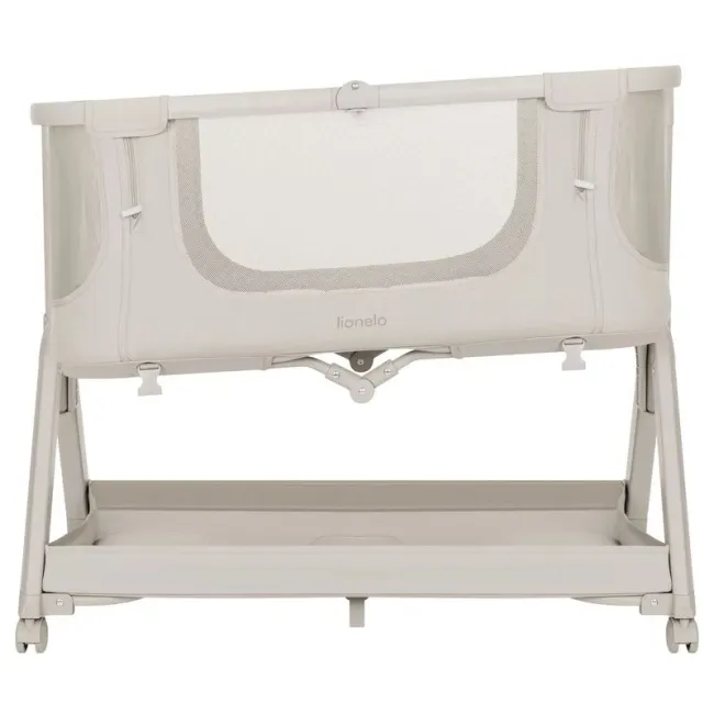 Patut co-sleeper, Lionelo, Evo Luna, 2 in 1, Cu laterala culisanta, Cu setare unghiulara, Cu roti, Reglabil in 6 pozitii pe inaltime, Bej BYNLO-LUNA_EVO_BEIGE_SAND