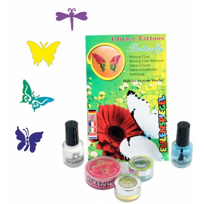 Set tatuaje temporare germane (glitter tattoos) Butterflies Eulenspiegel ST730584EULGT BBJST730584EULGT_Initiala
