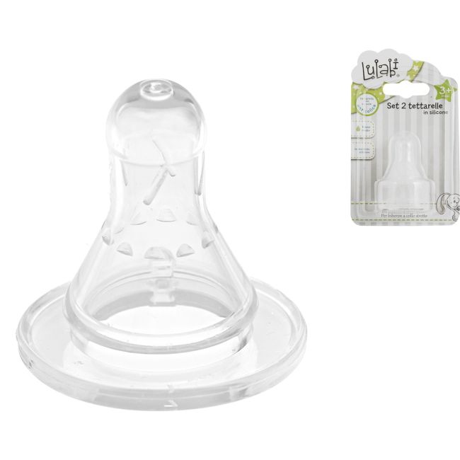 Set tetine de silicon cu flux mediu Lulabi 8090002 BBJ8090002_Transparent