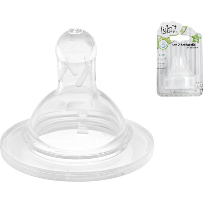 Set tetine de silicon cu flux mediu Lulabi 8090102 BBJ8090102_Transparent