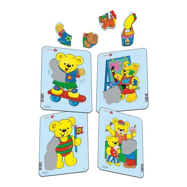 Set 4 Puzzle-uri Ursuleti, 5 piese Larsen LRY1 - BBJLRY1_Initiala