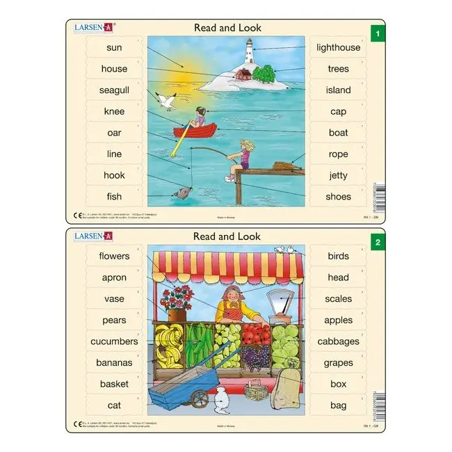 Set 10 Puzzle-uri Read and Look 1 -10 (EN), 16 piese Larsen LRRA1 BBJLRRA1_Initiala