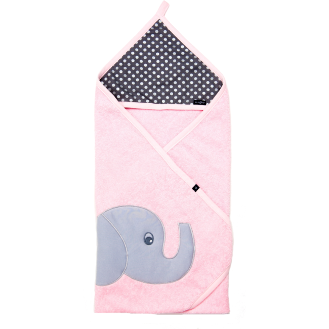 Prosop de baie cu broderie Elefant 80x80 Womar Zaffiro AN-ZE-80 BBJAN-ZE-80_Roz/Gri