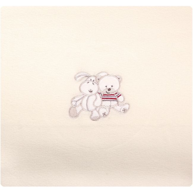 Paturica bebelusi cu Broderie Polar Fleece 90 x 80 cm Womar Zaffiro PT-PF-01 BBJPT-PF-01_Bej