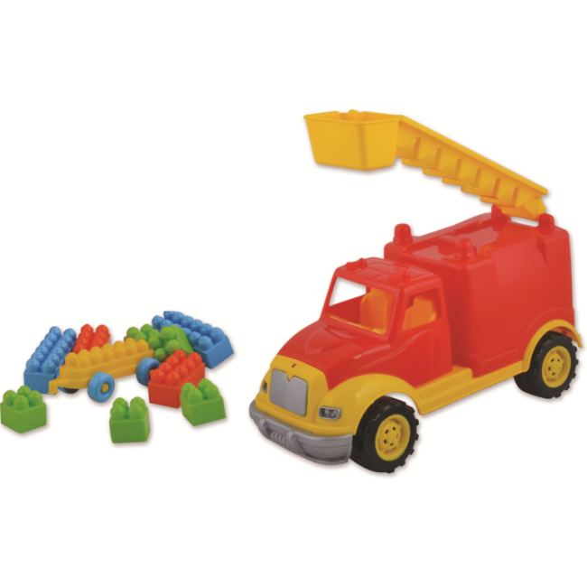 Masina pompieri 30 cm cu 36 piese constructie, in cutie Ucar Toys UC102 BBJUC102_Initiala