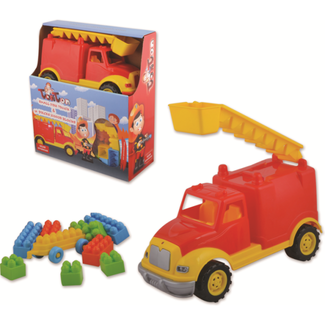 Masina pompieri 30 cm cu 36 piese constructie, in cutie Ucar Toys UC102 BBJUC102_Initiala