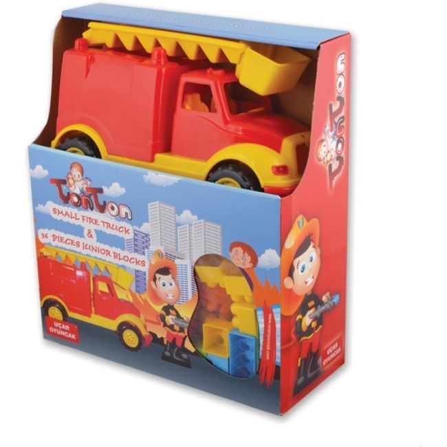 Masina pompieri 30 cm cu 36 piese constructie, in cutie Ucar Toys UC102 BBJUC102_Initiala