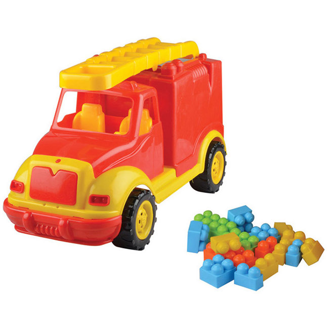 Masina pompieri 43 cm cu 38 piese constructie, in cutie Ucar Toys UC85 BBJUC85_Initiala