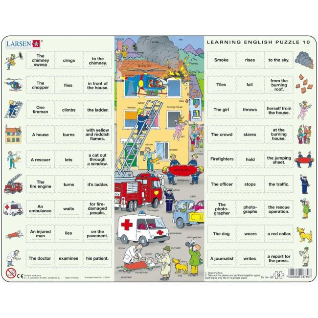 Puzzle Invatam Limba Engleza Nr10, 54 Piese Larsen LREN10-GB BBJLREN10-GB_Initiala