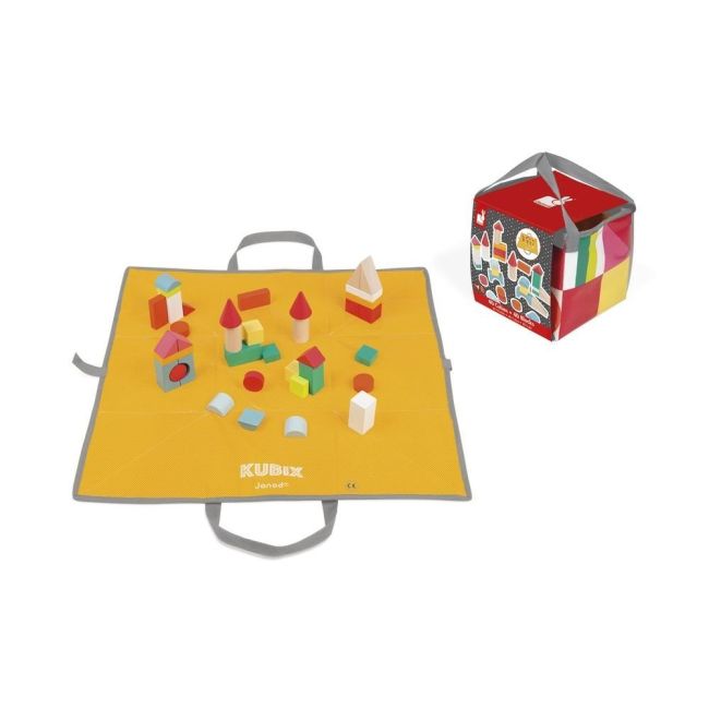 Janod - Set de constructie Kubix cu 40 de cuburi - J08074