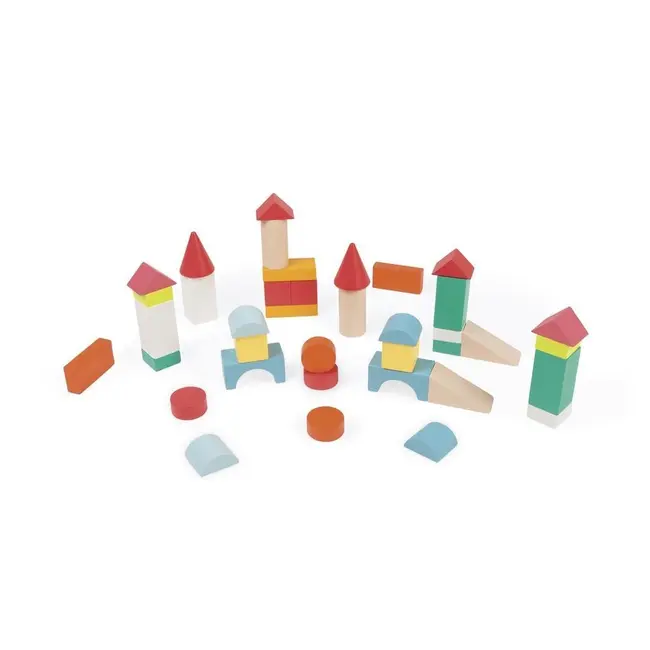 Janod - Set de constructie Kubix cu 40 de cuburi - J08074