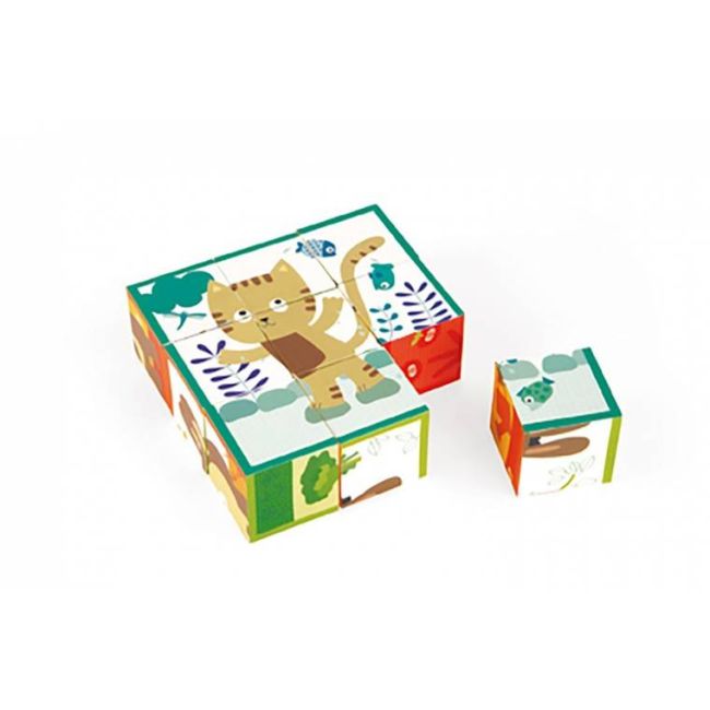 Janod - 9 cuburi cu animale - J02802