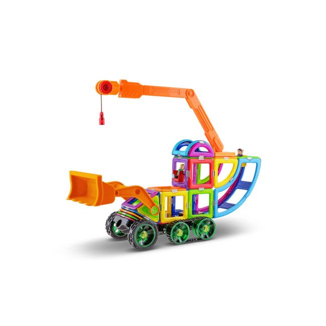 Magspace 81 Piese - Land Vehicles - Joc Magnetic Educativ de Constructie 3D - MMTMT - MS 1993