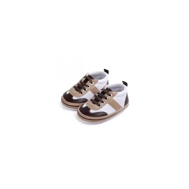 Adidasi bebelusi albi cu maro (Marime Disponibila: 3-6 luni) - MBD0887-p11.3-6 luni