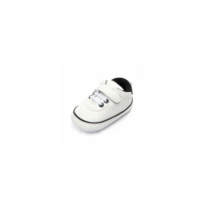 Adidasi bebelusi albi cu negru (Marime Disponibila: 9-12 luni) - IRED0916-3-p6.9-12 luni