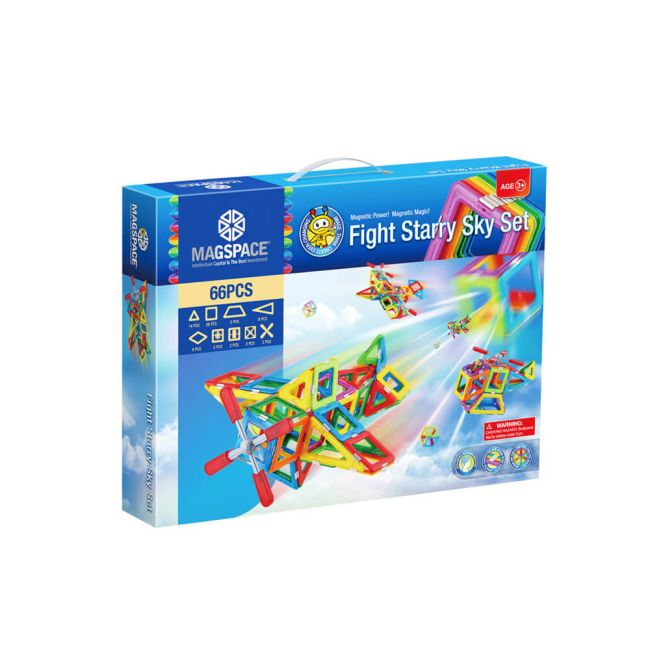 Magspace 66 Piese - Fight Starry Sky Set - Joc Magnetic Educativ de Constructie 3D - MMTMT - MS 2023