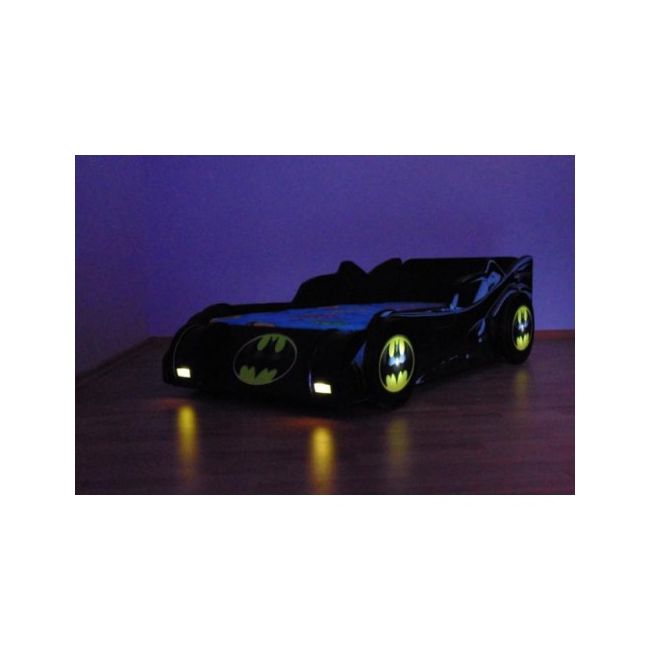 PAT 2 COPII BATMOBIL 3D (BATMAN) CU LUMINI SI SOMIERA PENTRU SALTEA 200X140 CM - COS8000
