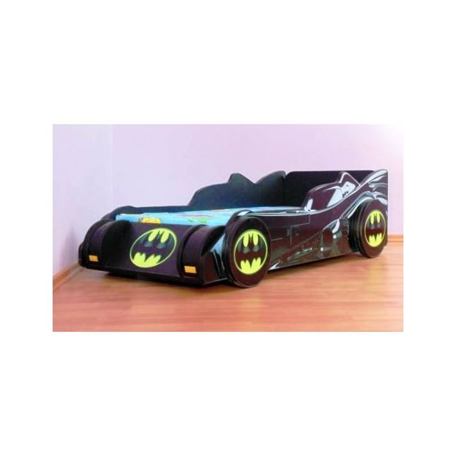 PAT 2 COPII BATMOBIL 3D (BATMAN) CU LUMINI SI SOMIERA PENTRU SALTEA 200X140 CM - COS8000