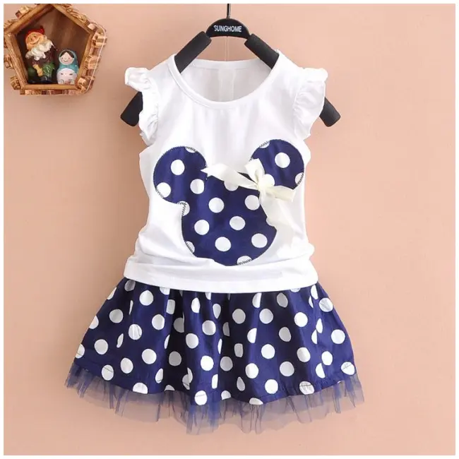 Costumas cu fustita - Minnie bleumarine - MDQQ-LDP.12-18 luni