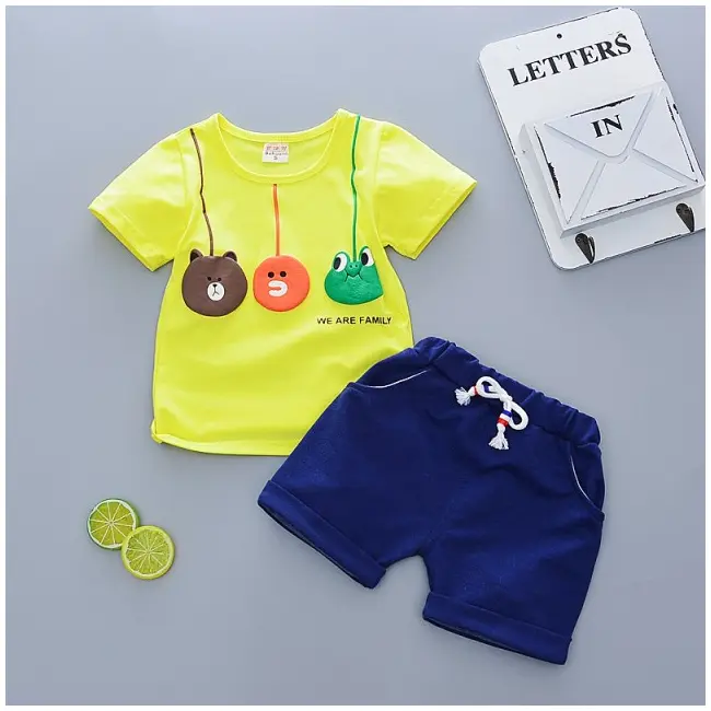 Costumas cu pantaloni scurti - We are family - MBQQ-M14.2 ani