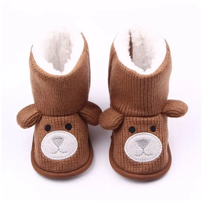 Cizmulite crosetate - Brown Teddy MB1734-2-c5.3-6 luni (Marimea 18 incaltaminte)