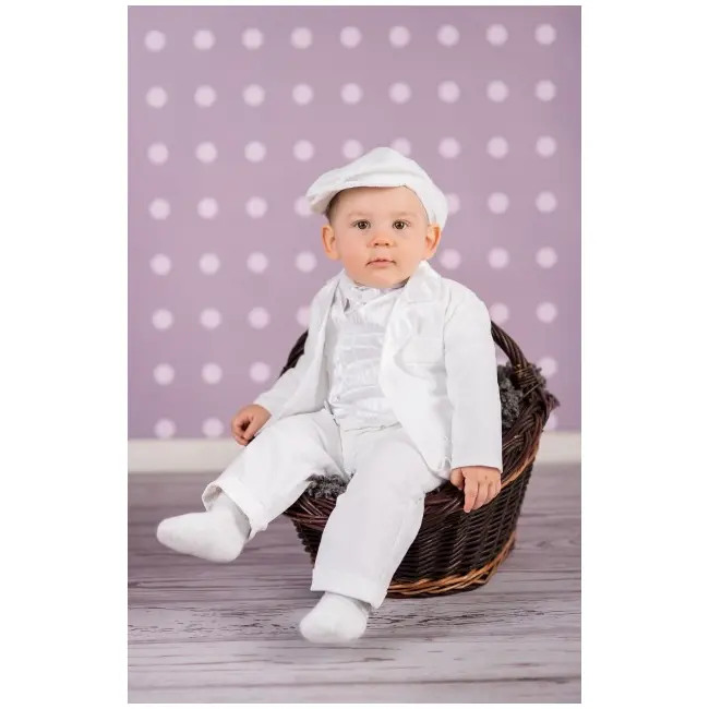 Costum elegant Satin White - Art-suit 01C.3 luni