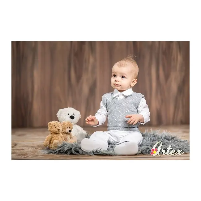 Set 5 piese cu vestuta White and Grey - Art-Set 03 diamond grey.0-3 luni