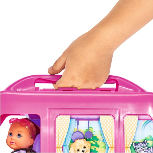Papusa simba evi love 12 cm holiday camper cu rulota si accesorii hubs105733275038