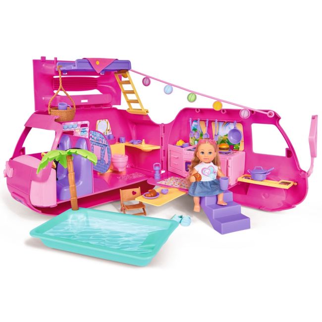 Papusa simba evi love 12 cm holiday camper cu rulota si accesorii hubs105733275038