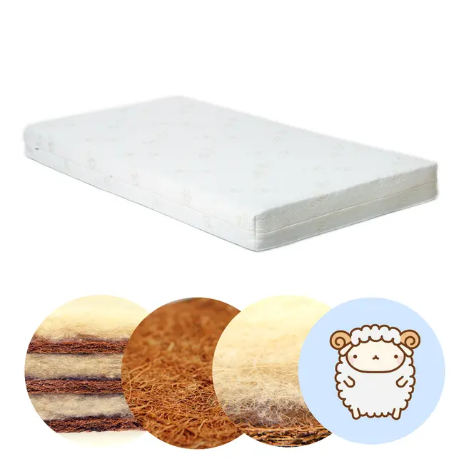 Saltea Deluxe 100% naturala Cocos &amp; Lana pura Coconatal 120 X 60 cm - MDCS7NATDLX