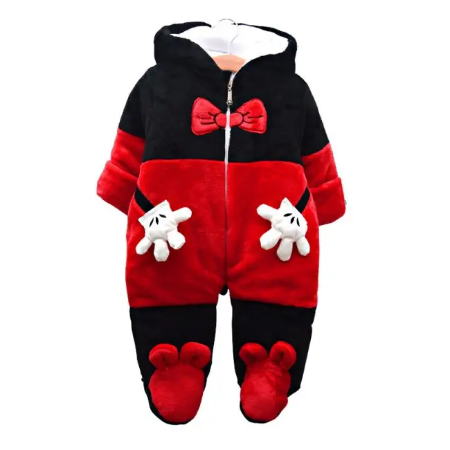 Combinezon rosu plusat bebelusi - Soricel (Marime Disponibila: 18 luni) MDMic