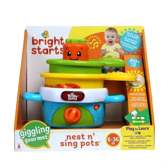 52127 ? Bright Starts Set de vase muzicale Nest ?N Sing Giggling Gourmet - BBB1577