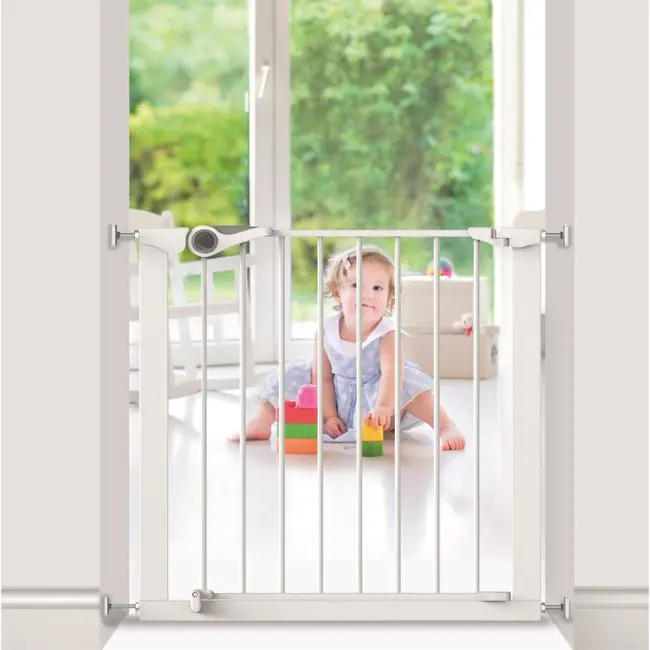 Poarta de siguranta Noma Easy Fit, presiune, 75-82 cm, metal alb, N93439