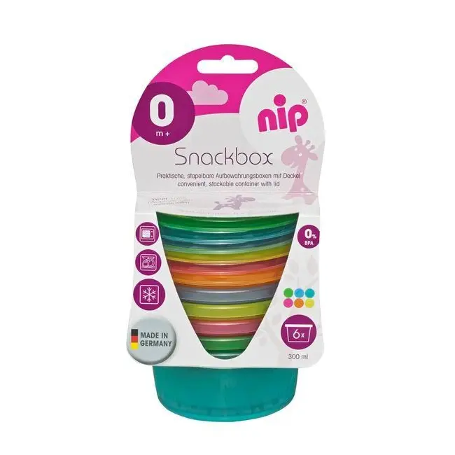 Set 6 boluri cu capac pentru alimente 0+ Nip 37063