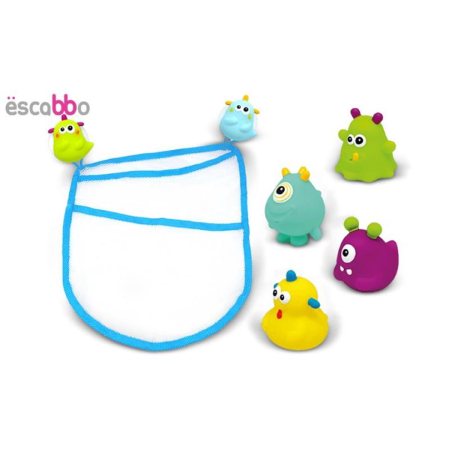 Set saculet cu 4 jucarii de baie Monstruleti ESCABBO 37027