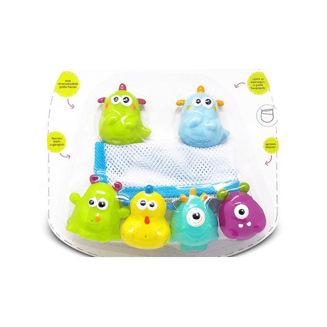 Set saculet cu 4 jucarii de baie Monstruleti ESCABBO 37027